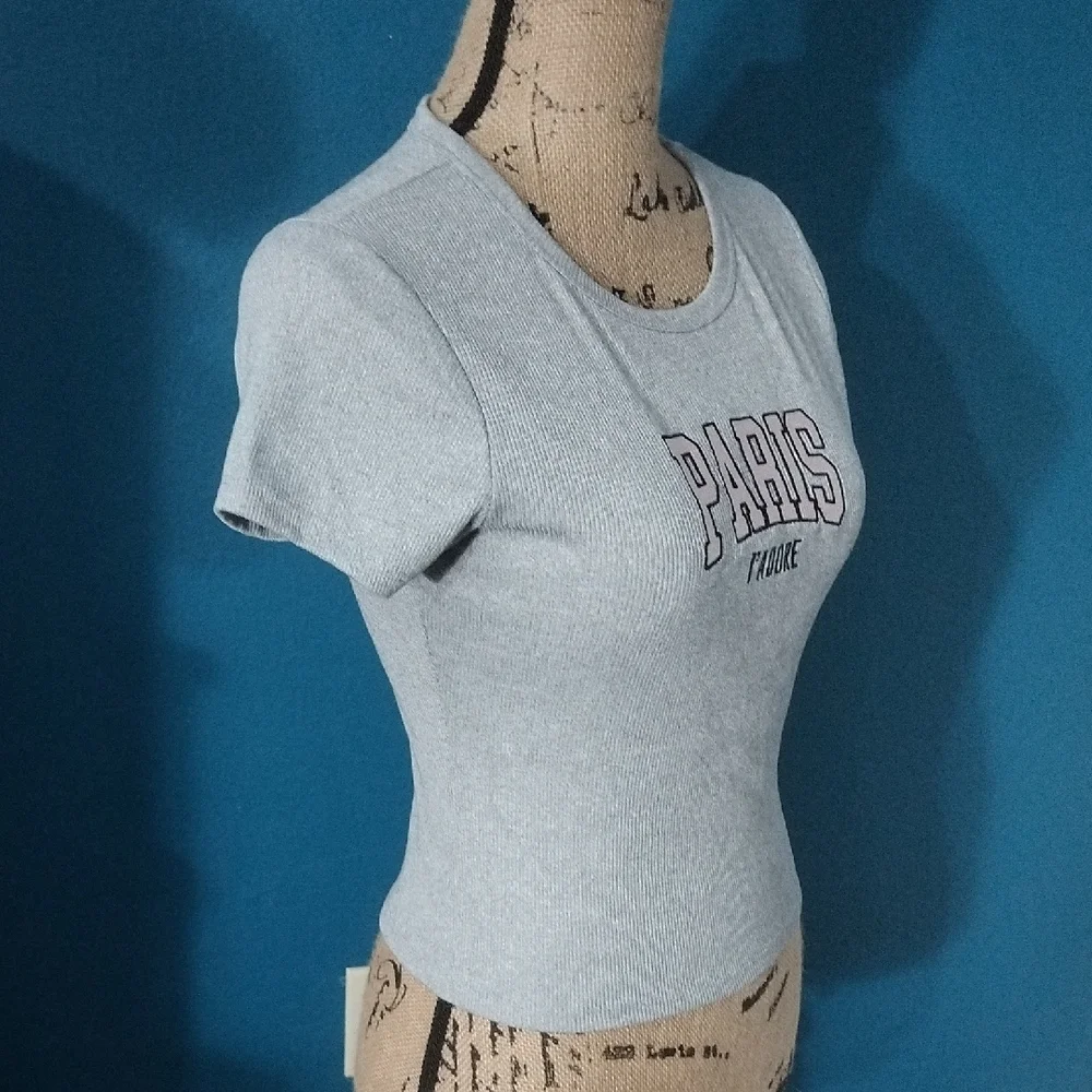 Paris J' Adore Grey T-shirt By Orange Kiss 💋 - Picture 4 of 9